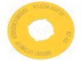 Description label; 22mm; -25÷70°C; IP66; Dim: Ø60mm EATON ELECTRIC M22-XBK5