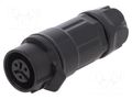Connector: circular; plug; female; MRD; 5A; PIN: 3; IP67; straight AMPHENOL COMMUNICATIONS SOLUTIONS MRDAH03M15000