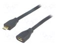 Cable; USB 2.0; USB B micro socket,USB B micro plug; 0.5m; black LOGILINK CU0120