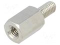 Screwed spacer sleeve; 8mm; Int.thread: M3; Ext.thread: M3; brass DREMEC TFM-M3X8/DR214K