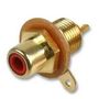 Red Chassis Mount Gold Plated Phono (RCA) Female Jack PSG01720