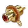 Red Chassis Mount Gold Plated Phono (RCA) Female Jack PSG01720