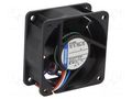 Fan: DC; axial; 24VDC; 60x60x25mm; 35m3/h; 28dBA; ball; 4100rpm EBM-PAPST 614N/2M