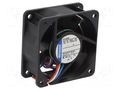 Fan: DC; axial; 24VDC; 60x60x25mm; 35m3/h; 28dBA; ball; 4100rpm EBM-PAPST 614N/2M