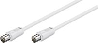 Antenna Cable (<70 dB), Double Shielded, 5 m, white - coaxial plug > coaxial plug 68149