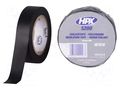 Tape: electrical insulating; W: 15mm; L: 10m; Thk: 0.15mm; black HPX HPX-5200-1510BK