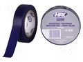 Tape: electrical insulating; W: 15mm; L: 10m; Thk: 0.15mm; blue; 241% HPX HPX-5200-1510BL