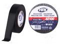 Tape: electrical insulating; W: 19mm; L: 20m; Thk: 0.15mm; black HPX HPX-52100VD1920BK