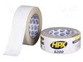 Tape: duct; W: 48mm; L: 25m; Thk: 0.3mm; white; natural caoutchouc HPX HPX-D6200-4825WH