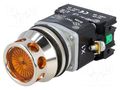 Switch: push-button; 30mm; Stabl.pos: 1; NC + NO; yellow; 24V; IP56 PROMET NEF30-KLGXY24V