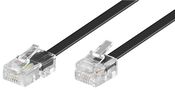 Modular Telephone Cable, 3 m, black - copper-clad aluminium wire (CCA), RJ45 male (8P4C) > RJ11 male (6P4C) 68530