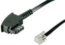 TAE-F Cable (Universal Pinout), black, 10 m - copper-clad aluminium wire (CCA), TAE-F male (2-wire) > RJ11 male (6P4C) (4-wire) 68537