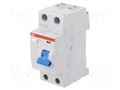 RCD breaker; Inom: 40A; Ires: 30mA; Max surge current: 5000A; IP20 ABB F202A-40/0.03