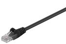 CAT 5e Patch Cable, U/UTP, black, 1 m - copper-clad aluminium wire (CCA) 68644