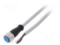 Cable: for sensors/automation; M12; PIN: 4; straight; 2m; plug; 4A; Y SICK YF2A14-020VB3XLEAX
