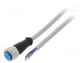 Cable: for sensors/automation; M12; PIN: 4; straight; 5m; plug; 4A; Y SICK YF2A14-050VB3XLEAX