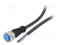 Cable: for sensors/automation; M12; PIN: 4; straight; 10m; plug SICK YF2A14-100UB3XLEAX