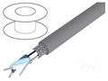 Wire; Alpha Essential C&C; 1x2x24AWG; PVC; dark grey; 300V; 152m ALPHA WIRE 6412-SL002
