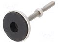 Foot; rigid,with lever; Base dia: 55mm; M10; stainless steel RST ROZTOCZE 4.431.003SN