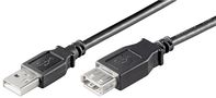 USB 2.0 Hi-Speed Extension Cable, black, 3 m - USB 2.0 male (type A) > USB 2.0 female (type A) 68904