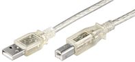 USB 2.0 Hi-Speed Cable, transparent, 1.8 m - USB 2.0 male (type A) > USB 2.0 male (type B) 68972
