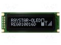 Display: OLED; graphical; 100x16; Dim: 85x30x10mm; white; PIN: 14 RAYSTAR OPTRONICS REG010016DWPP5N0