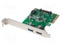 PC extension card: PCIe; USB A socket x2; USB 3.0 LOGILINK PC0080