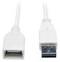 USB CABLE, 2.0 TYPE A PLUG-RCPT, 3FT UR024-003-WH