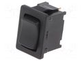 ROCKER; SPDT; Pos: 3; (ON)-OFF-(ON); 6A/250VAC; black; IP40; none Marquardt 1808.2302
