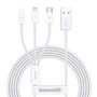 Baseus Superior 3in1 USB Cable - Lightning / USB Type C / Micro USB 3.5 A 1.5 m White (CAMLTYS-02), Baseus 6953156205536
