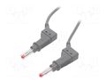 Connection cable; 32A; banana plug 4mm,both sides; Len: 1m; grey STÄUBLI XZG425-10028