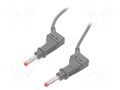 Connection cable; 32A; banana plug 4mm,both sides; Len: 1m; grey STÄUBLI XZG425-10028
