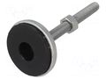 Foot; rigid,with lever; Base dia: 55mm; M12; stainless steel RST ROZTOCZE 4.431.004SN