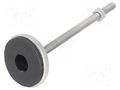 Foot; rigid,with lever; Base dia: 55mm; M10; stainless steel RST ROZTOCZE 4.431.005SN