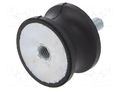 Vibration damper; M8; Ø: 40mm; rubber; L: 25mm; Thread len: 23mm ELESA+GANTER DVC2-433825