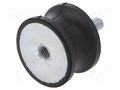 Vibration damper; M8; Ø: 40mm; rubber; L: 25mm; Thread len: 23mm ELESA+GANTER DVC2-433825