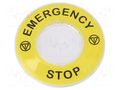 Warning plate; 22mm; Harmony XB4; Ø22mm SCHNEIDER ELECTRIC ZBY9320