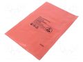 Protection bag; ESD; L: 305mm; W: 203mm; Thk: 75um; 100pcs; pink ANTISTAT ATS-001-0017