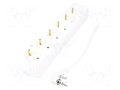Extension lead; 3x1.5mm2; Schuko; Sockets: 6; PVC; white; Len: 10m JONEX PS-670S/1.5-10.0