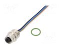Connector: M12; socket; PIN: 4; female; IP67; cables; Thread: M16x1,5 LUMBERG AUTOMATION RKFM4/0.5M