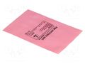 Protection bag; ESD; L: 203mm; W: 127mm; Thk: 75um; 100pcs; pink ANTISTAT ATS-001-0006