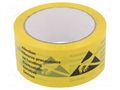 Tape: packaging; ESD; L: 66m; W: 50mm; PVC; black,yellow; reel ANTISTAT ATS-054-0002