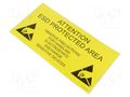 Self-adhesive label; ESD; 300x150mm; black,yellow ANTISTAT ATS-055-0007