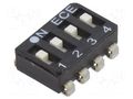 Switch: DIP-SWITCH; Poles number: 4; OFF-ON; 0.025A/24VDC; Pos: 2/4 ECE ESL104LTZ