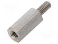 Screwed spacer sleeve; 10mm; Int.thread: M2,5; Ext.thread: M2,5 DREMEC TFM-M2.5X10/DR242