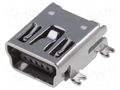 Connector: USB B mini; socket; SMT; horizontal; USB 2.0 ADAM TECH MUSB-B5-S-RA-SMT