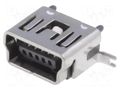 Connector: USB B mini; socket; SMT; vertical; USB 2.0; gold-plated ADAM TECH MUSB-B5-S-VT-TSMT1