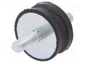 Vibration damper; M8; Ø: 35mm; rubber; L: 15mm; Thread len: 20mm ELESA+GANTER DVC1-433276