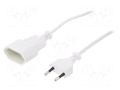 Extension lead; 2x0.75mm2; Sockets: 1; PVC; white; 3m; 2.5A JONEX PS-11-3.0