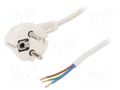 Cable; 3x0.75mm2; CEE 7/7 (E/F) plug angled,wires,SCHUKO plug PLASTROL W-97155